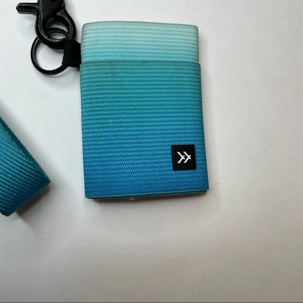 Blue Thread Wallet and Lanyard